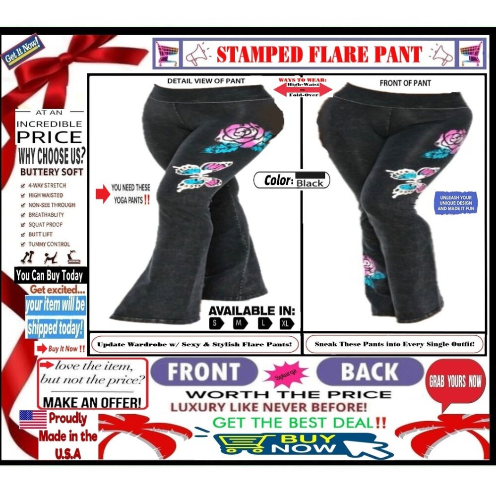 ๐ BOTTOM Fold Graphic BUTTERFLY โ LEGGING ๐ PANT Waist Mineral STAMP ๐ธBUY NOW - Picture 3 of 16